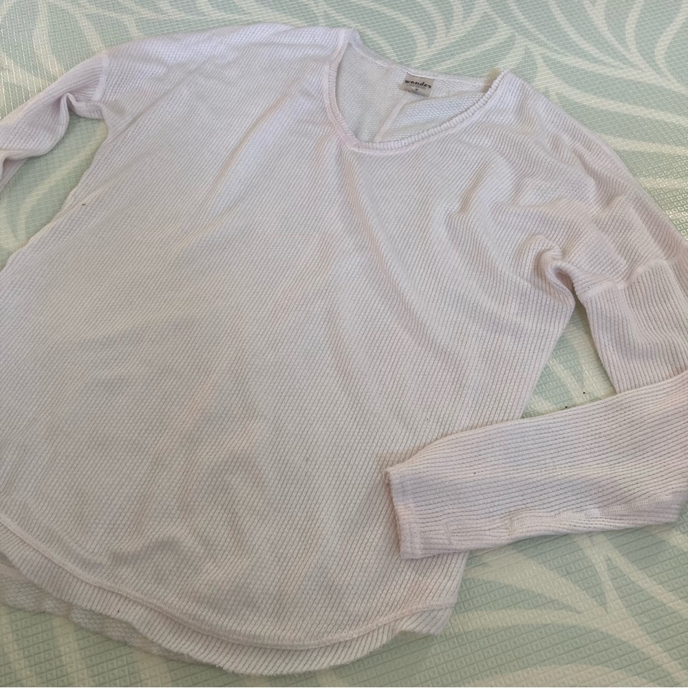 Waffle knit wore long sleeve shirt wander by hottotties thumb hole